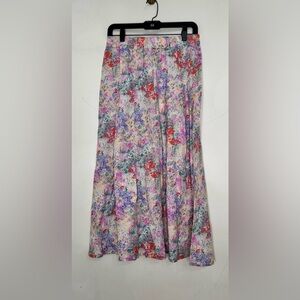 Vintage Women’s Lady Foot Locker Deadstock Floral Button Cotton Slit Ankle Skirt